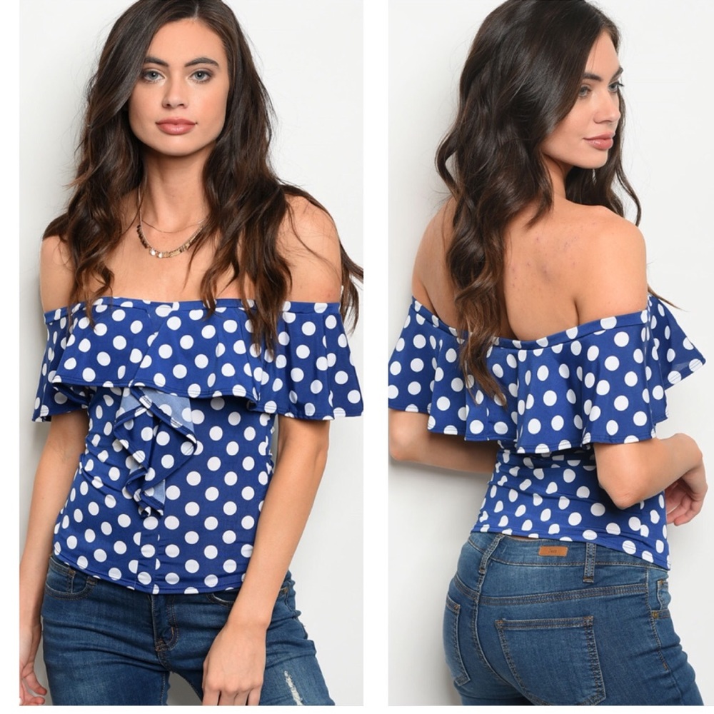 Blue Off The Shoulder Blouse